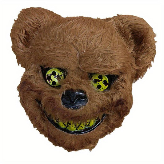 CRAZY BROWN BEAR MASK 26CM X  23CM