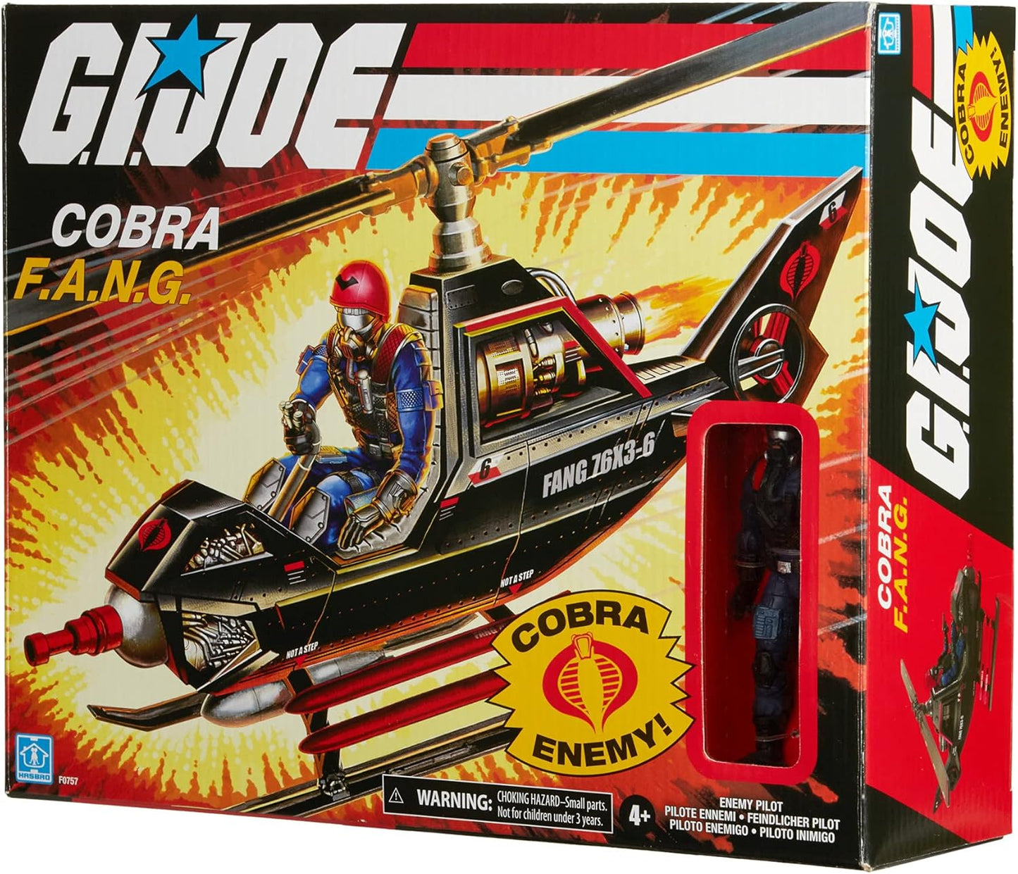 Bounded G.I. Joe Retro Collection Cobra F.A.N.G Toy Vehicle 3.75" Cobra Pilot Figure