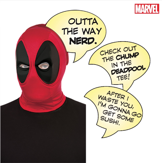 DEADPOOL DELUXE MASK WITH SPEECH BUBBLE