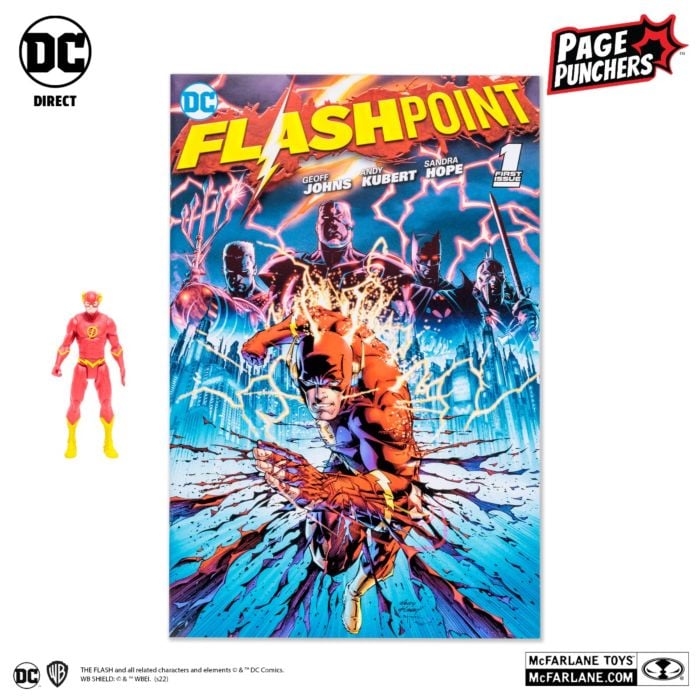 Flashpoint - The Flash with Comic Book Page Punchers 3” Scale Action Figure Pack (2022 SDCC Metallic Cover Variant)