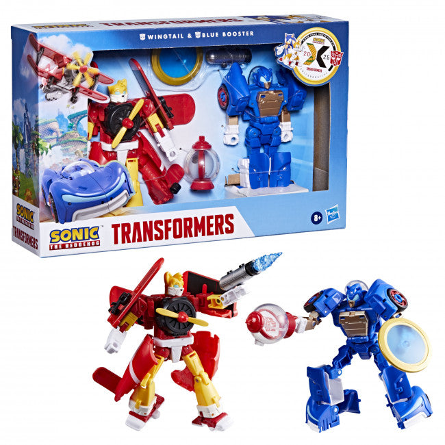 Transformers x Sonic the Hedgehog: Transformers Wingtail and Blue Booster Action Figures