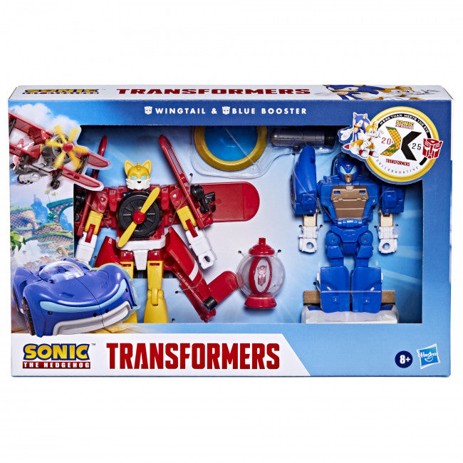 Transformers x Sonic the Hedgehog: Transformers Wingtail and Blue Booster Action Figures