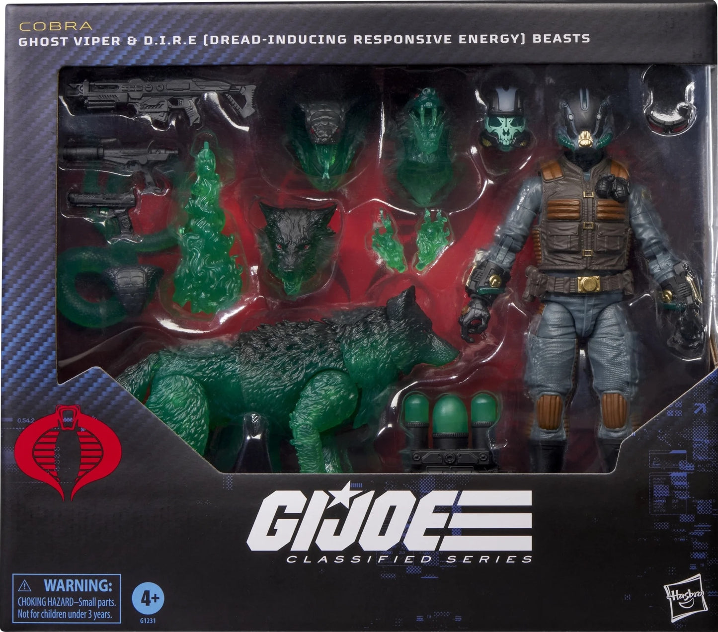 ** Pre Order** G.I. Joe Classified Series #170, Ghost Viper & D.I.R.E. (Dread-Inducing Responsive Energy) Beasts