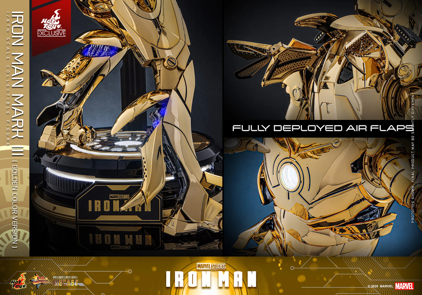 Hot Toys MMS764D69 Iron Man Mark Iii Electroplated Gold Version 1/6 Scale Action