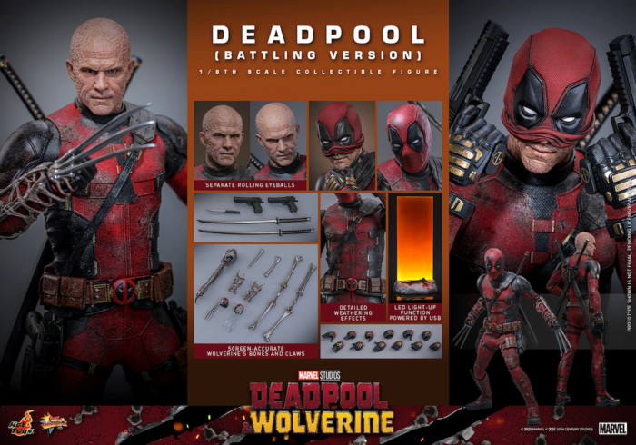 Deadpool & Wolverine (2024) - Deadpool (Battling Version) 1/6th Scale Hot Toys Action Figure **Pre-order**