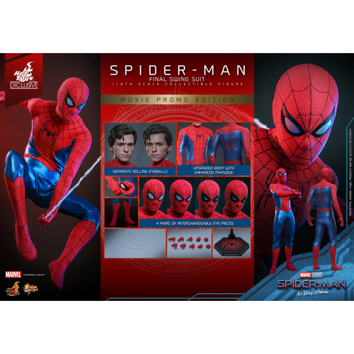 Spider-Man: No Way Home - Spider-Man (Final Swing Suit) (Movie Promo Edition) 1/6th Scale Hot Toys Action Figure (Hot Toys Exclusive)