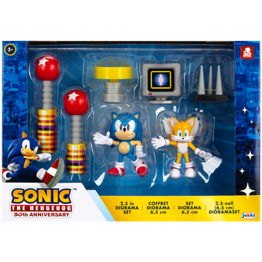 Sonic the Hedgehog - Sonic the Hedgehog & Tails Diorama 2.5” Scale Action Figure Playset