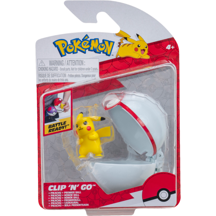 Pokemon - Pikachu with Premier Ball Clip 'N' Go Figure Set