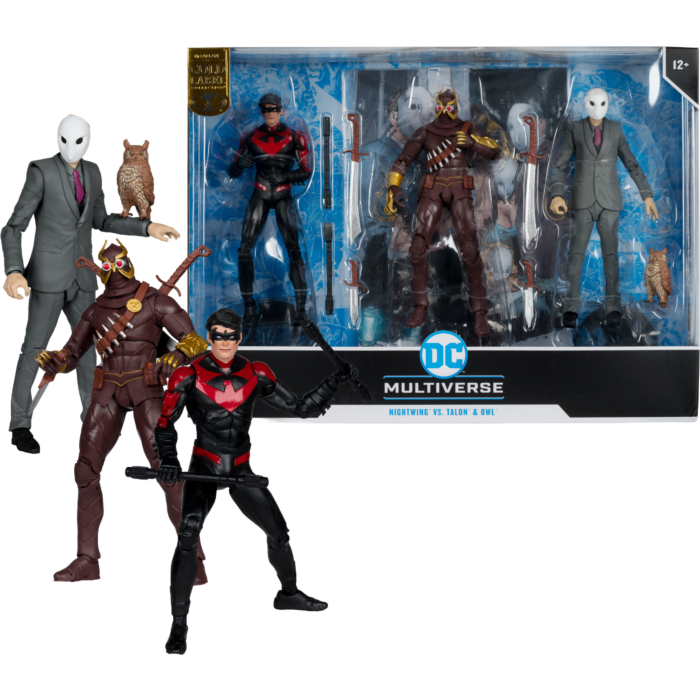 Batman - Nightwing vs. Talon & Owl (Batman: The Court of Owls) DC Multiverse Gold Label 7" Scale Action Figure 3-Pack