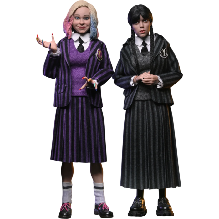 Wednesday (2022) - Wednesday Addams & Enid (Nevermore Uniform) Clothed 8” Action Figure 2-Pack
