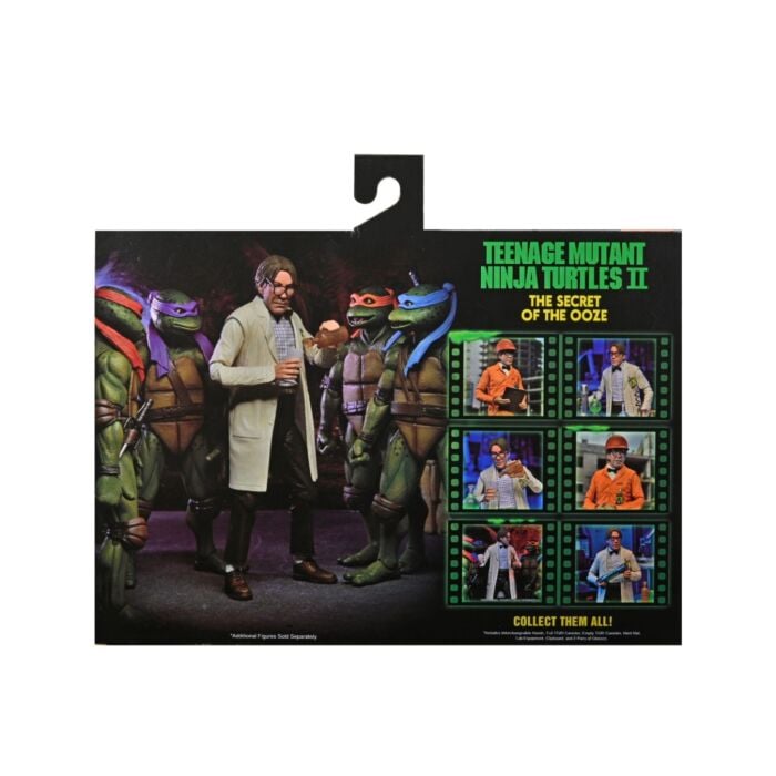 Teenage Mutant Ninja Turtles II: The Secret of the Ooze (1991) - Professor Jordan Perry 7" Scale Action Figure 2-Pack