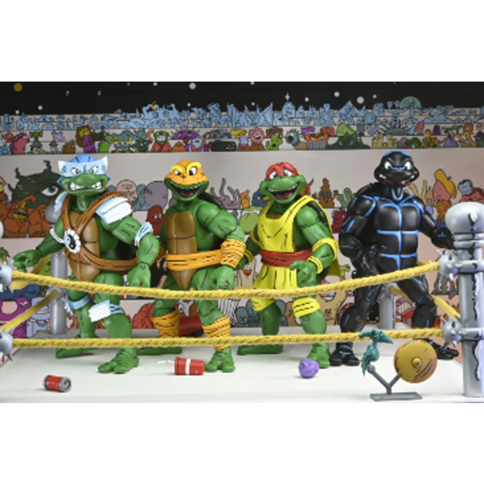 Teenage Mutant Ninja Turtles Adventures - Stump Wrestling Turtles (Archie Comics) 7" Scale Action Figure 4-Pack