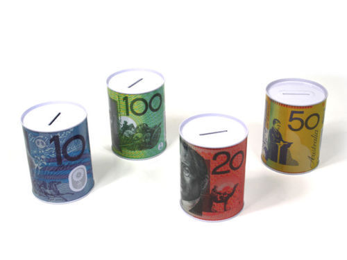 MONEY TIN LARGE 15CM X 22CM (Assted)