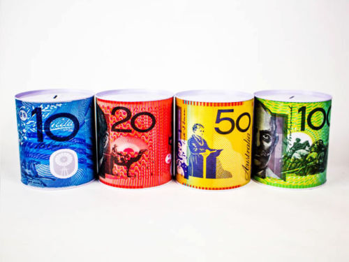 MONEY TIN LARGE 15CM X 22CM (Assted)