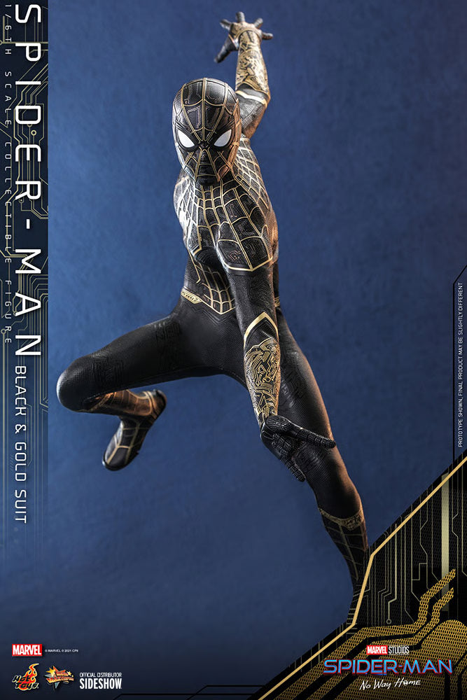 Spider-Man in Black & Gold Suit 1/6th Scale Hot Toys Action Figure