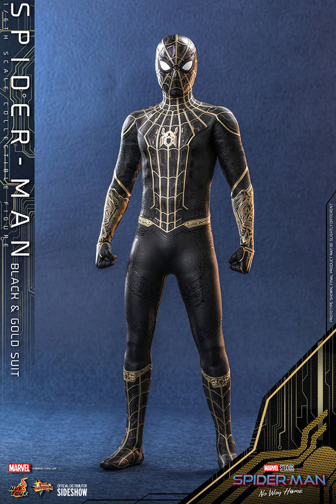 Spider-Man in Black & Gold Suit 1/6th Scale Hot Toys Action Figure