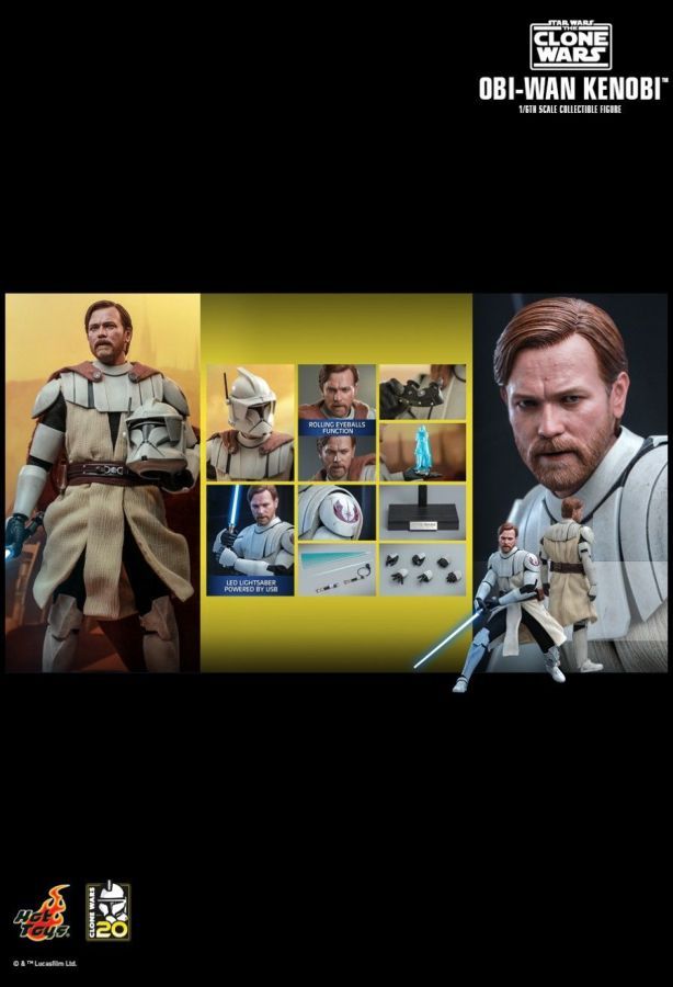 Star Wars: The Clone Wars Obi-Wan Kenobi 1:6 Scale Action Figure