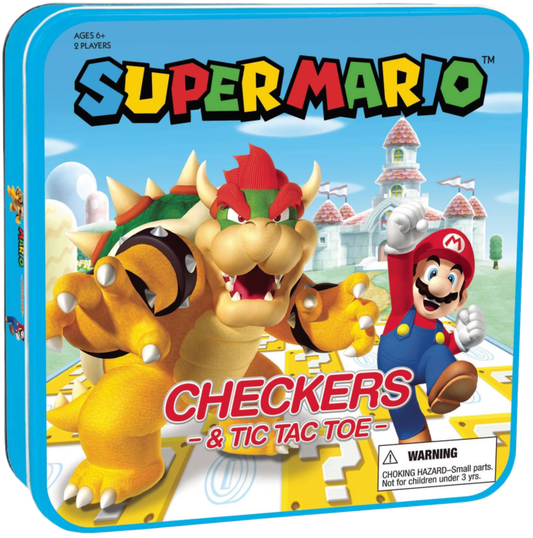 Super Mario - Checkers & Tic Tac Toe Board Game Set