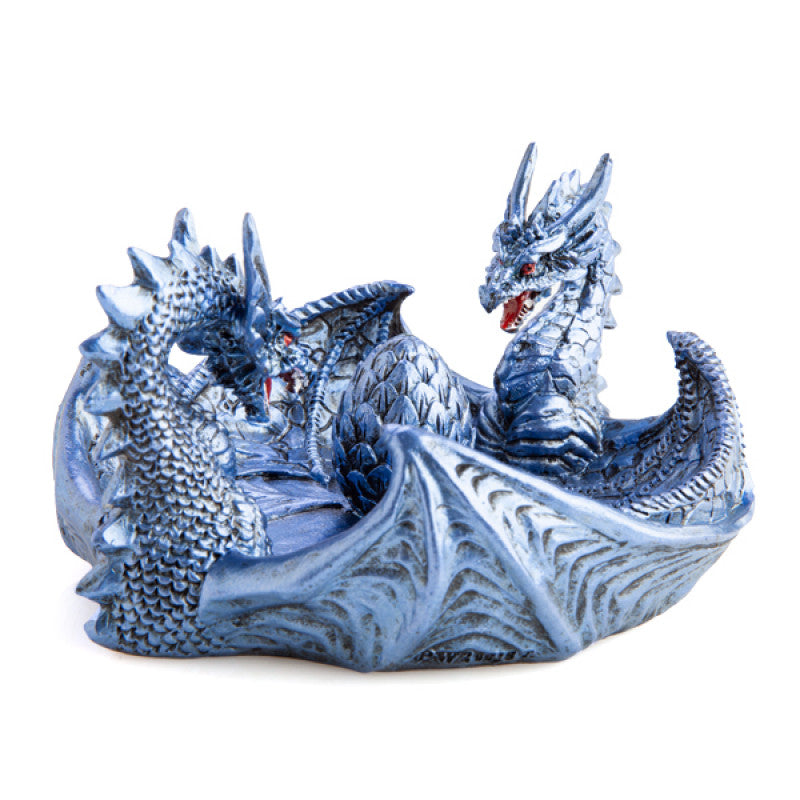 2 Ice Dragons with Egg Incense Burner
