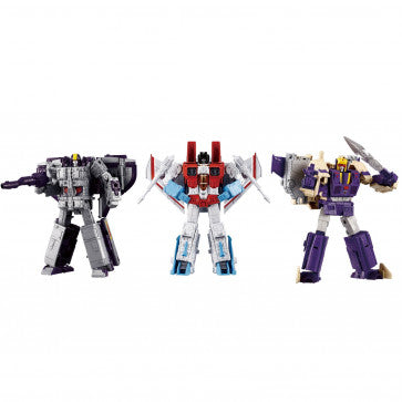 **Pre-order** Transformers Takara Tomy: Dramatic Capture Series Triple Takeover