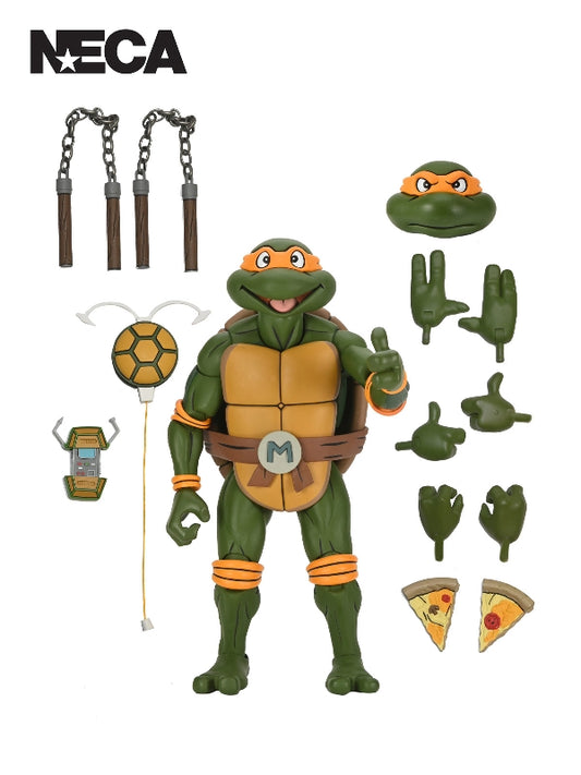 Michelangelo Cartoon Giant Size - 1/4 Scale Action Figurine - Teenage Mutant Ninja Turtles - NECA Collectibles