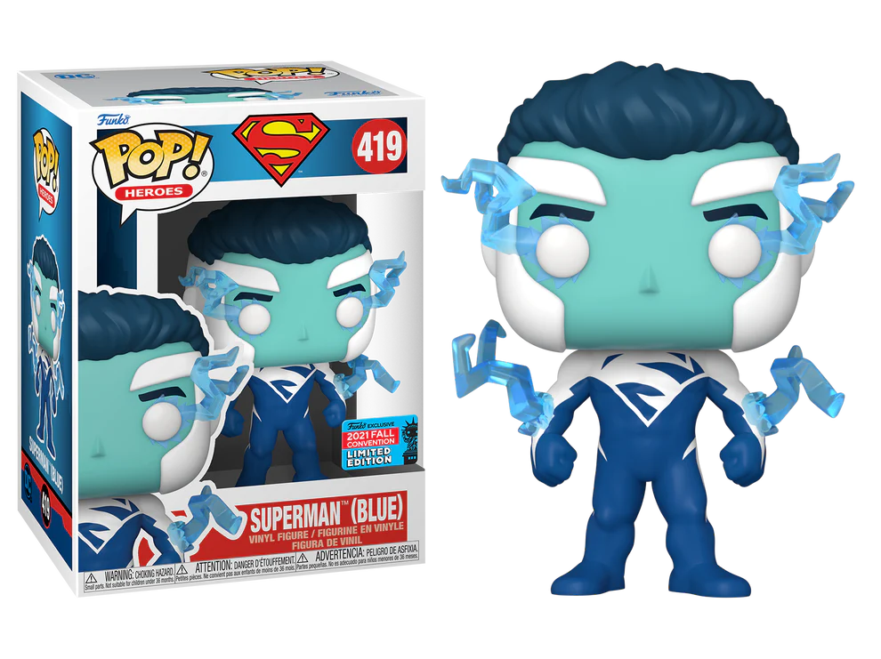 Funko Superman - Blue Pop! Vinyl Figure (2021 Festival Of Fun Convention Exclusive)