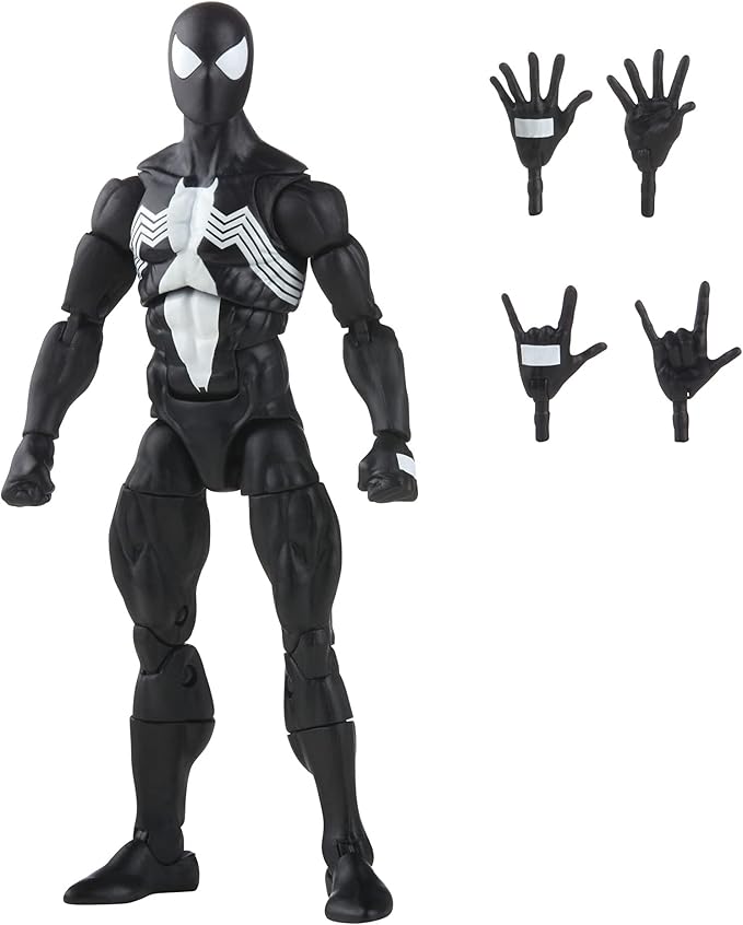 Marvel Legends Series Spider-Man 6-inch Symbiote Spider-Man Action Figure Toy, includes 4 Accessories: 4 Alternate Hands