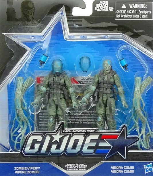 G.I. Joe, 50th Anniversary, Zombie Patrol Action Figure Set (Zombie-Viper vs Vibora Zombie), 3.75 Inches