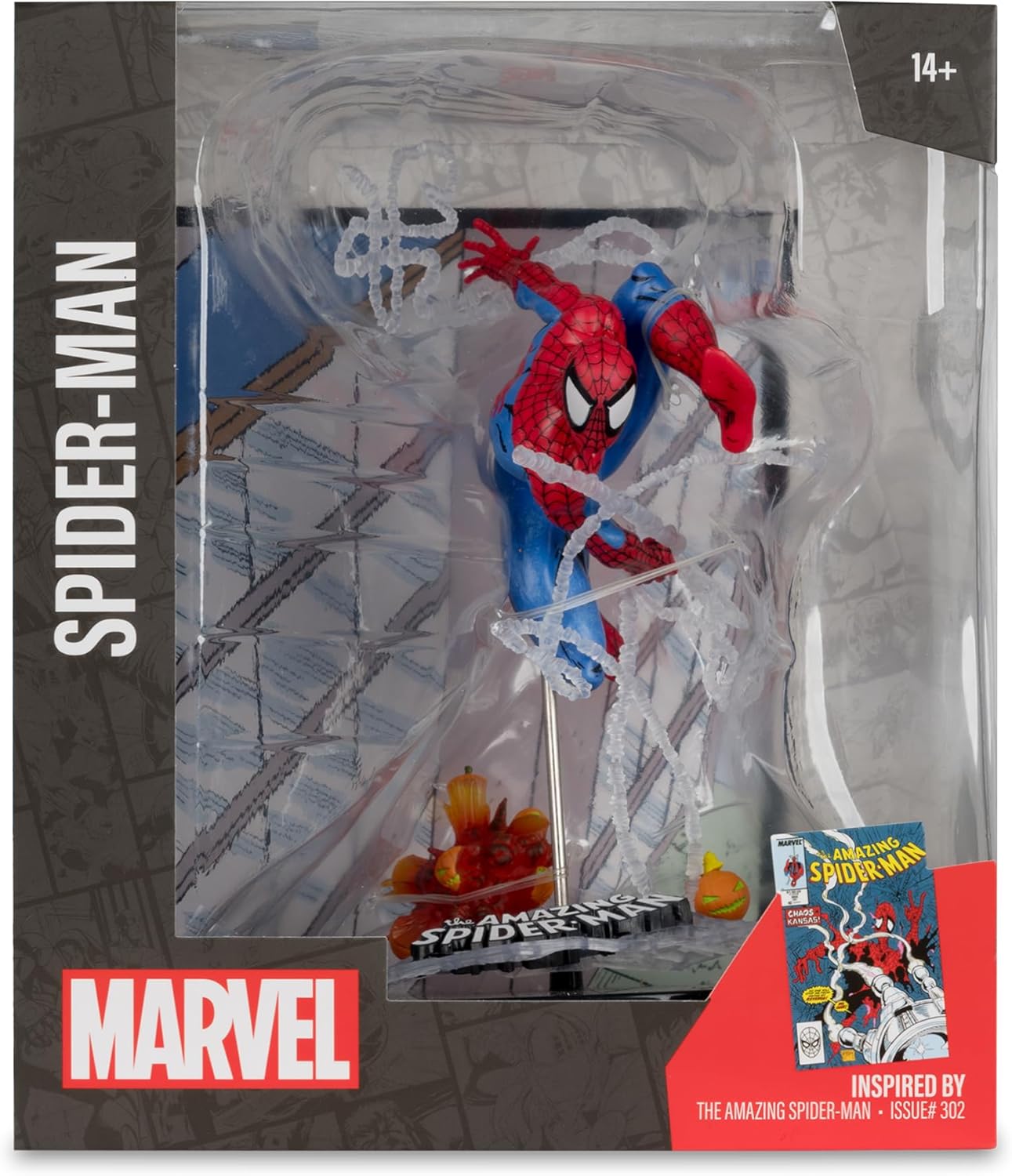 McFarlane Toys - Marvel Spider-Man 1:10th Scale Collectible with Scene (The Amazing Spider-Man #302)