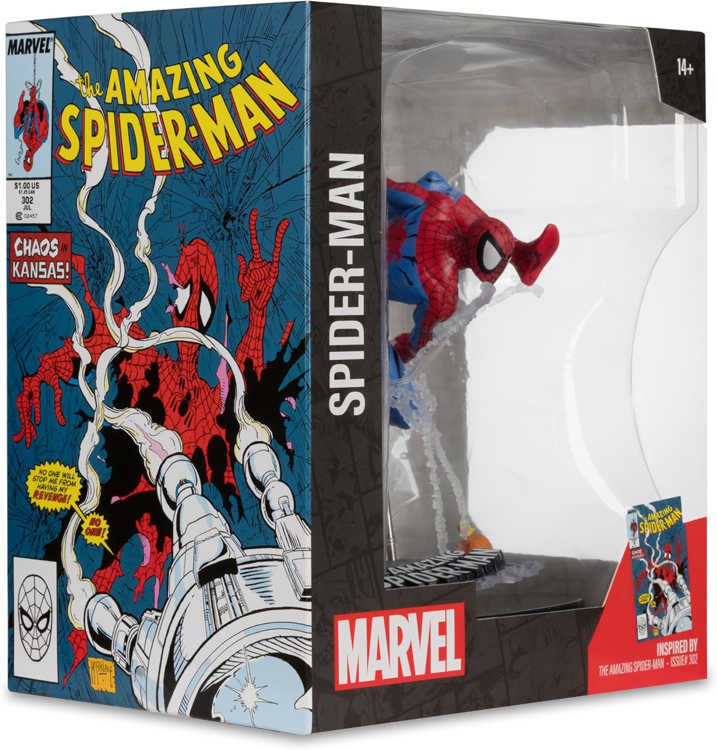 McFarlane Toys - Marvel Spider-Man 1:10th Scale Collectible with Scene (The Amazing Spider-Man #302)