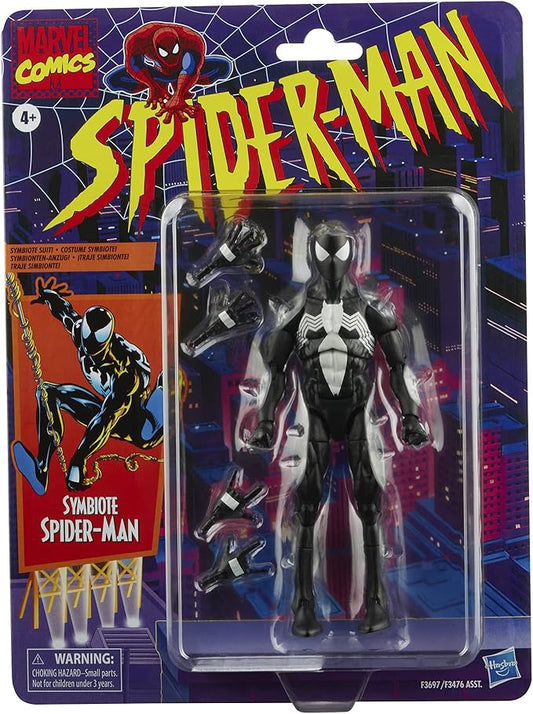 Marvel Legends Series Spider-Man 6-inch Symbiote Spider-Man Action Figure Toy, includes 4 Accessories: 4 Alternate Hands