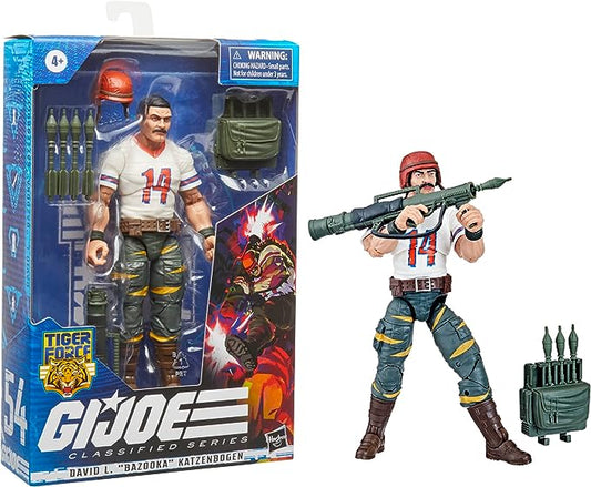 G.I. Joe Classified Series Figure, 6" Figure with Accessories - Tiger Force David L. Bazooka Katzenbogen