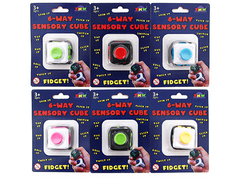 6 WAY SENSORY CUBE ON CARD ASSTD