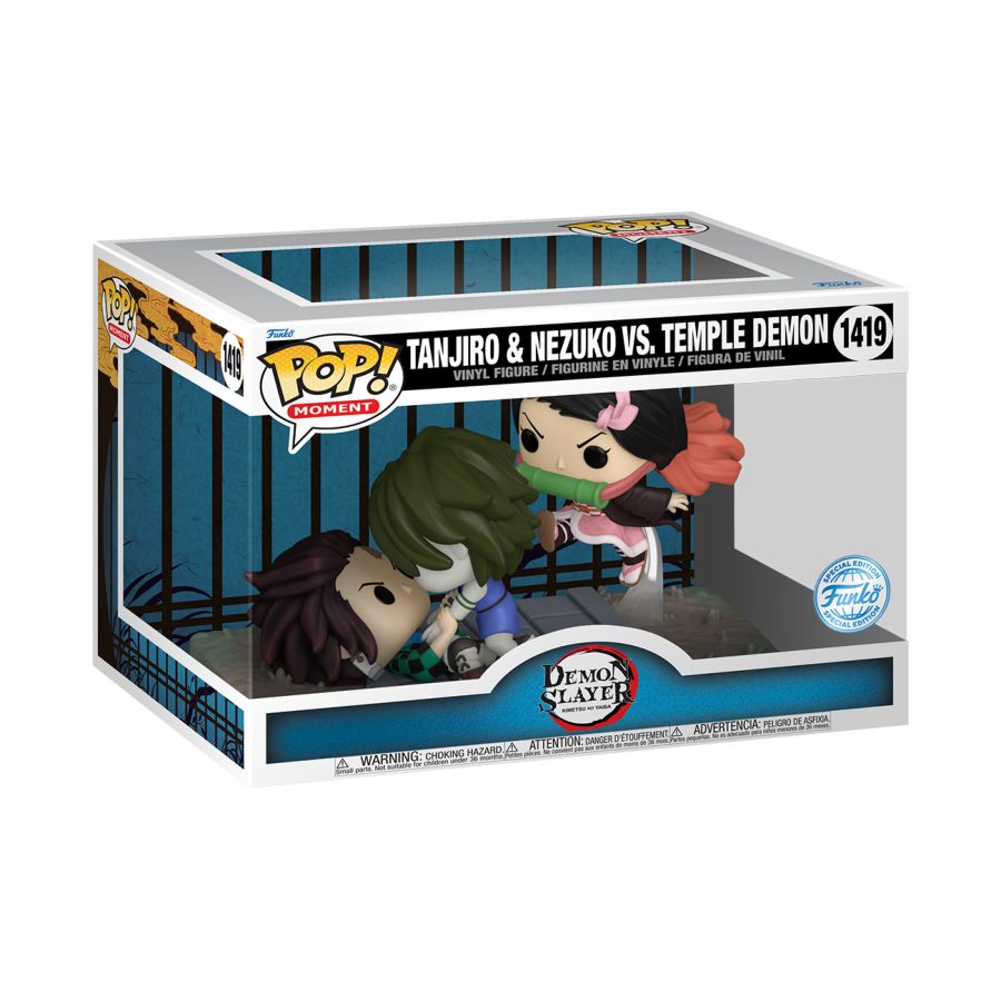Demon Slayer - Tanjiro & Nezuko Vs Temple Demon US Exclusive Pop! Moment [RS}