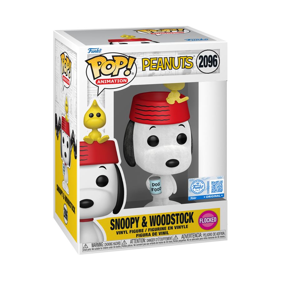 Peanuts - Snoopy with Woodstock Flocked Pop! Vinyl