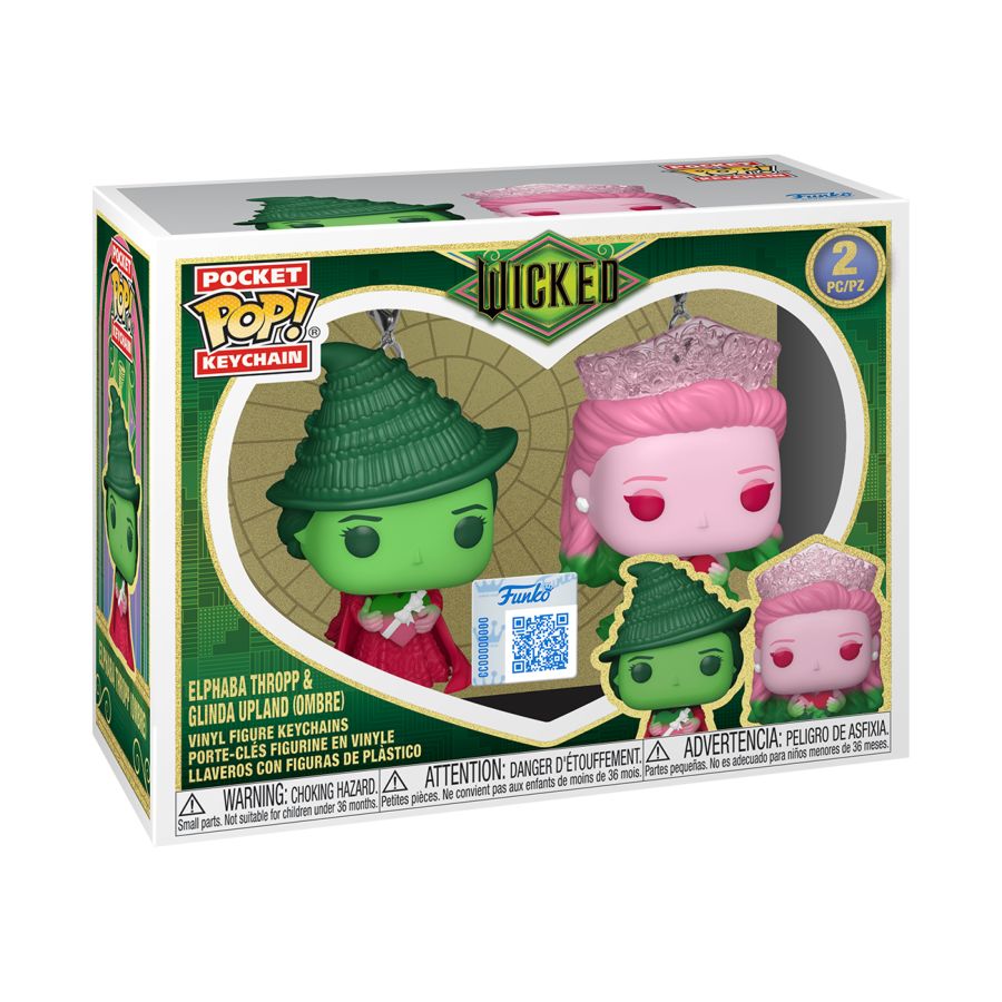 Wicked (2024) - Glina & Elphaba (Ombre) Pop! Keychain 2-Pack