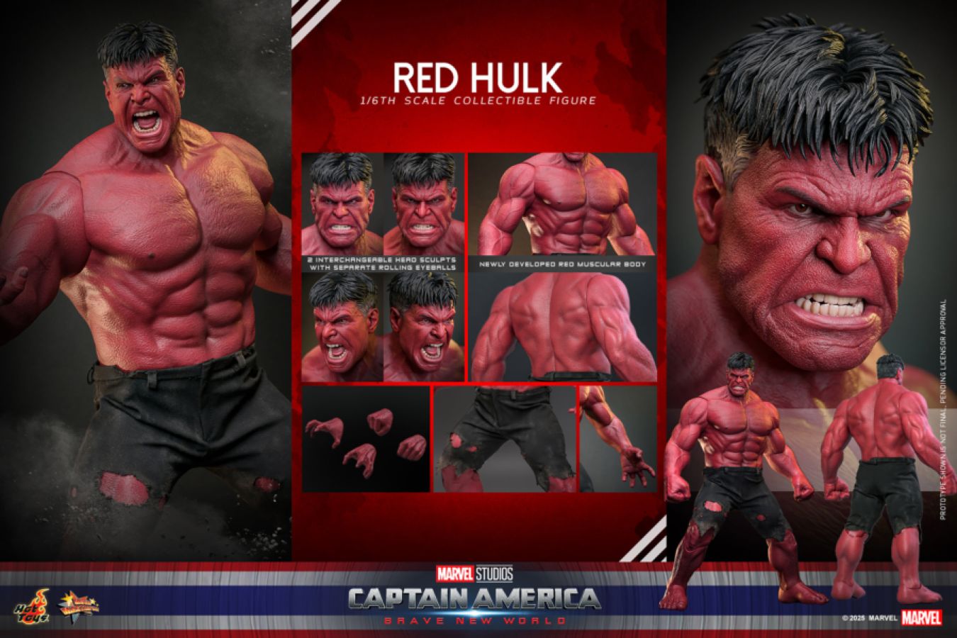 Captain America: Brave New World - Red Hulk 1:6 Scale Collectable Action Figure **Pre-Order**