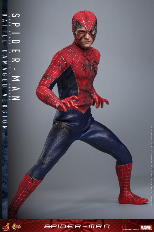 Spider-Man (2002) - Spider-Man (Battle Damaged Version) 1/6th Scale Hot Toys Action Figure **Pre-order**