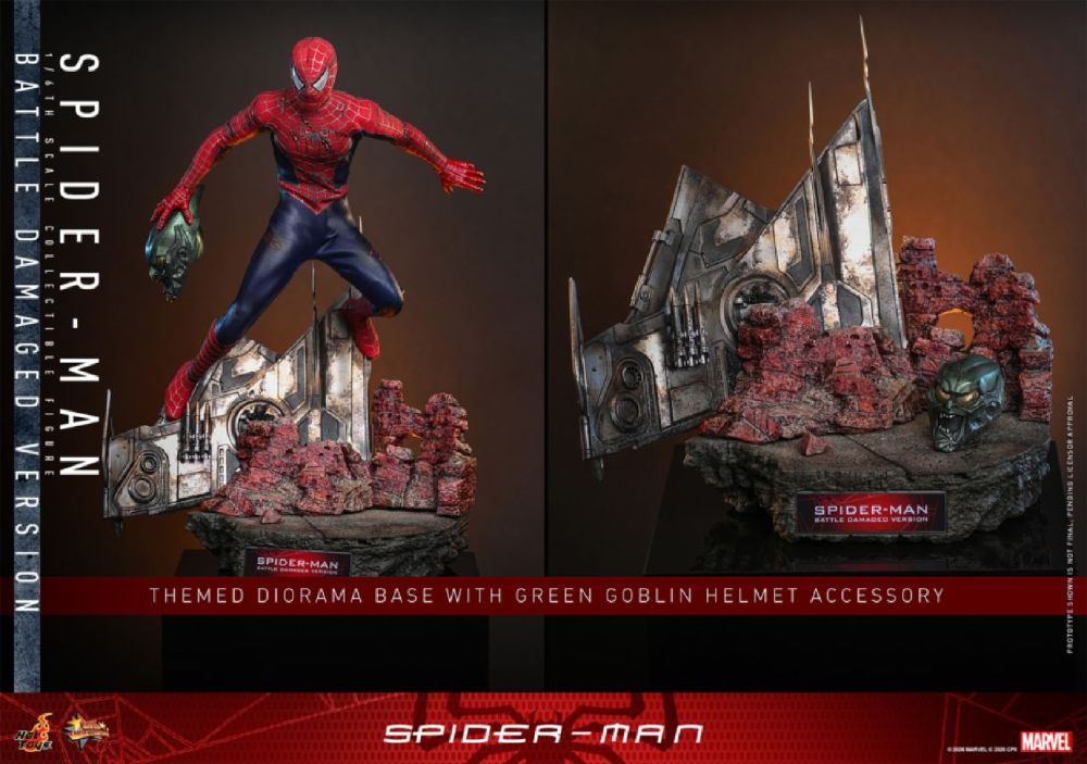 Spider-Man (2002) - Spider-Man (Battle Damaged Version) 1/6th Scale Hot Toys Action Figure **Pre-order**