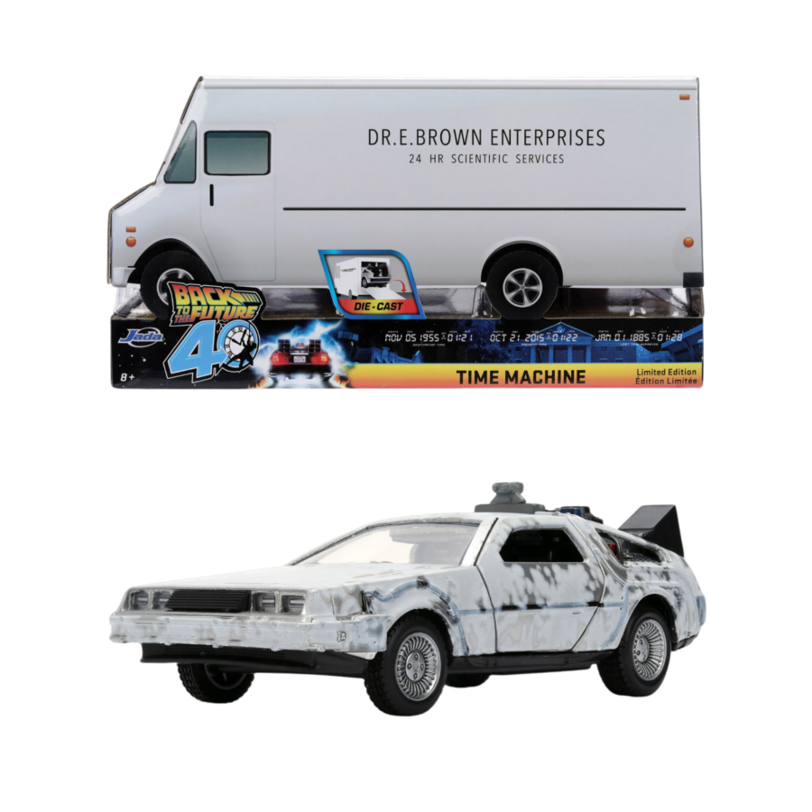 Back to the Future - Delorean (Frosted) 1:32 Scale Vehicle with Truck Box (SDCC Exclusive)