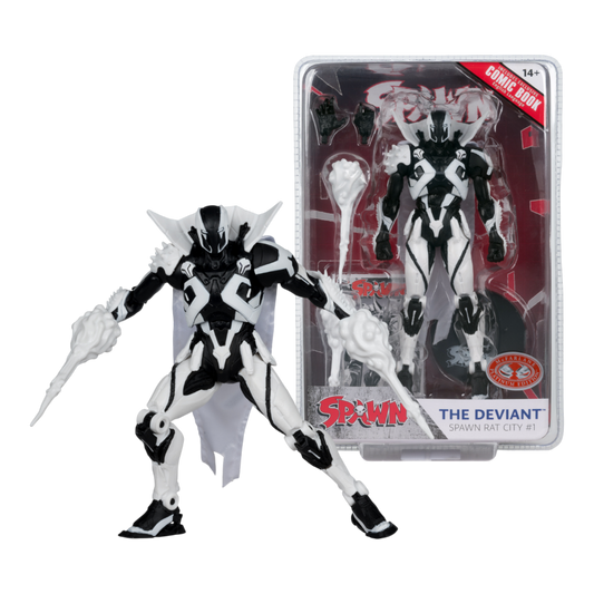 Spawn - The Deviant (Rat City) Black & White Spawn Rat City #1 Uncolored 7" Figure with Comic