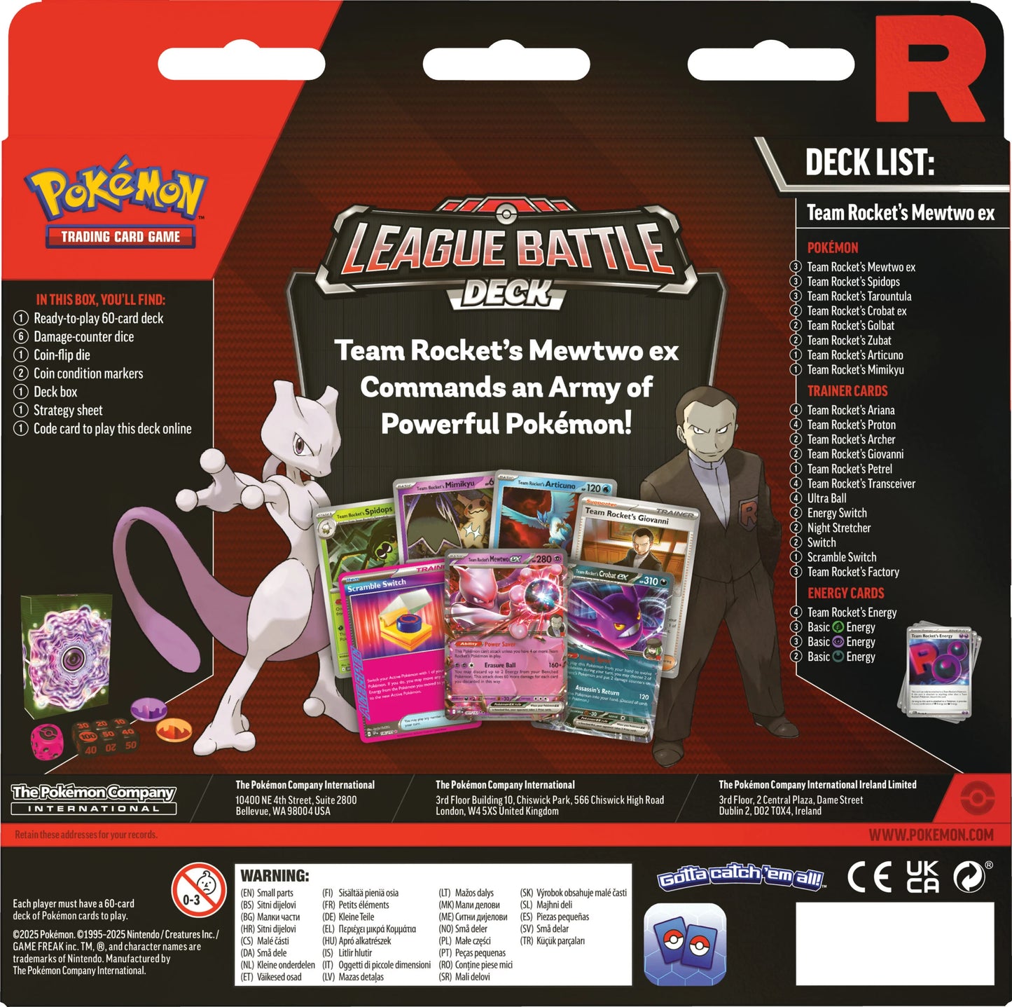 Team Rocket's Mewtwo ex League Battle Deck