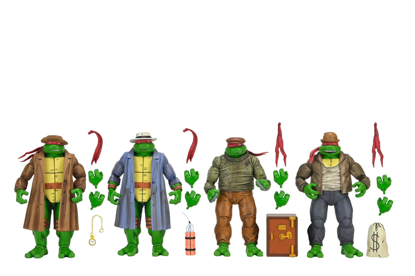 TMNT (MIRAGE COMICS) GANGSTER TURTLES 4-PACK – 7″ SCALE ACTOIN FIGURES