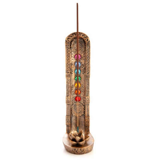 INCENSE HOLDER STANDING CHAKRA LOTUS 23CM