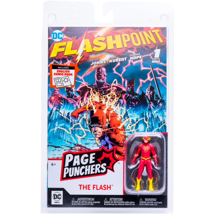 Flashpoint - The Flash with Comic Book Page Punchers 3” Scale Action Figure Pack (2022 SDCC Metallic Cover Variant)