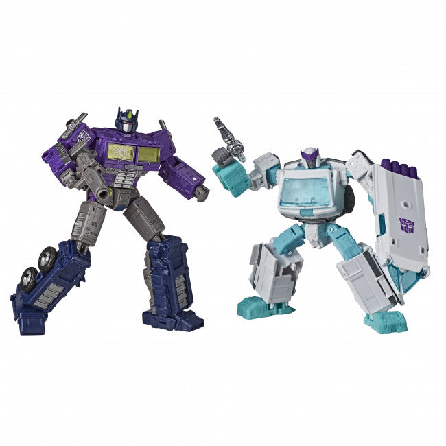 Transformers War for Cybertron: Deluxe Class - Shattered Glass Ratchet and Optimus Prime