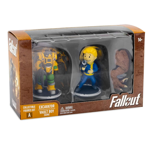 Fallout Excavator & Vault Boy (Gun) 3" Collectable Figures