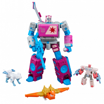 Transformers Jem and the Holograms Autobot Blaster & KP Glit, KP Sundor, and KP Rosanna