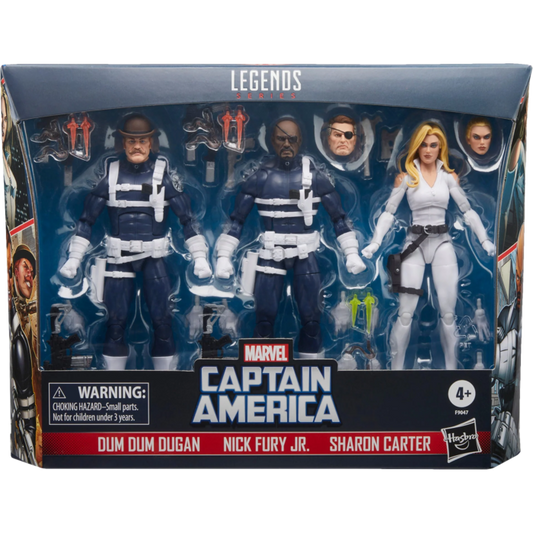 Marvel Comics - Nick Fury Jr., Sharon Carter, & Dum Dum Dugan S.H.I.E.L.D Marvel Legends 6" Scale Action Figure 3-Pack