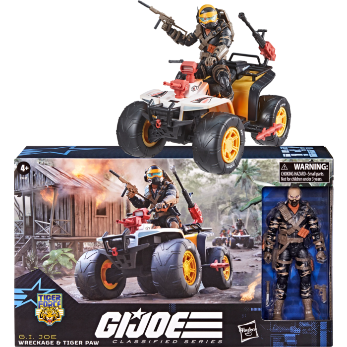 G.I. Joe - Tiger Force Wreckage & Tiger Paw ATV Classified Series 6" Scale Action Figure Vehicle Playset